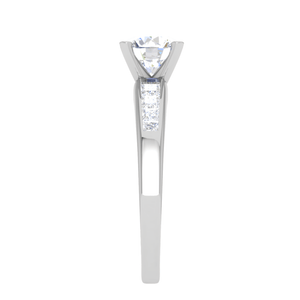 Jewelove™ Rings J VS / Women's Band only 30-Pointer Solitaire with Princess cut Diamond Shank Platinum Ring JL PT RC PR 186