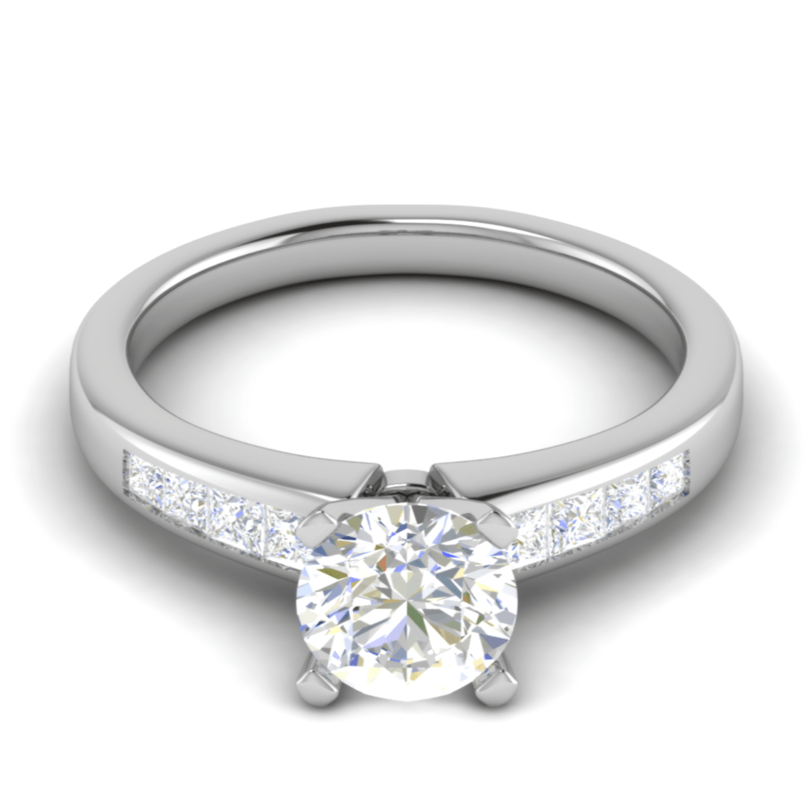 Jewelove™ Rings J VS / Women's Band only 30-Pointer Solitaire with Princess cut Diamond Shank Platinum Ring JL PT RC PR 186