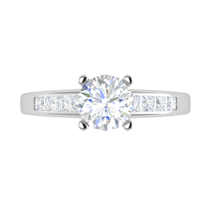 Jewelove™ Rings J VS / Women's Band only 30-Pointer Solitaire with Princess cut Diamond Shank Platinum Ring JL PT RC PR 186