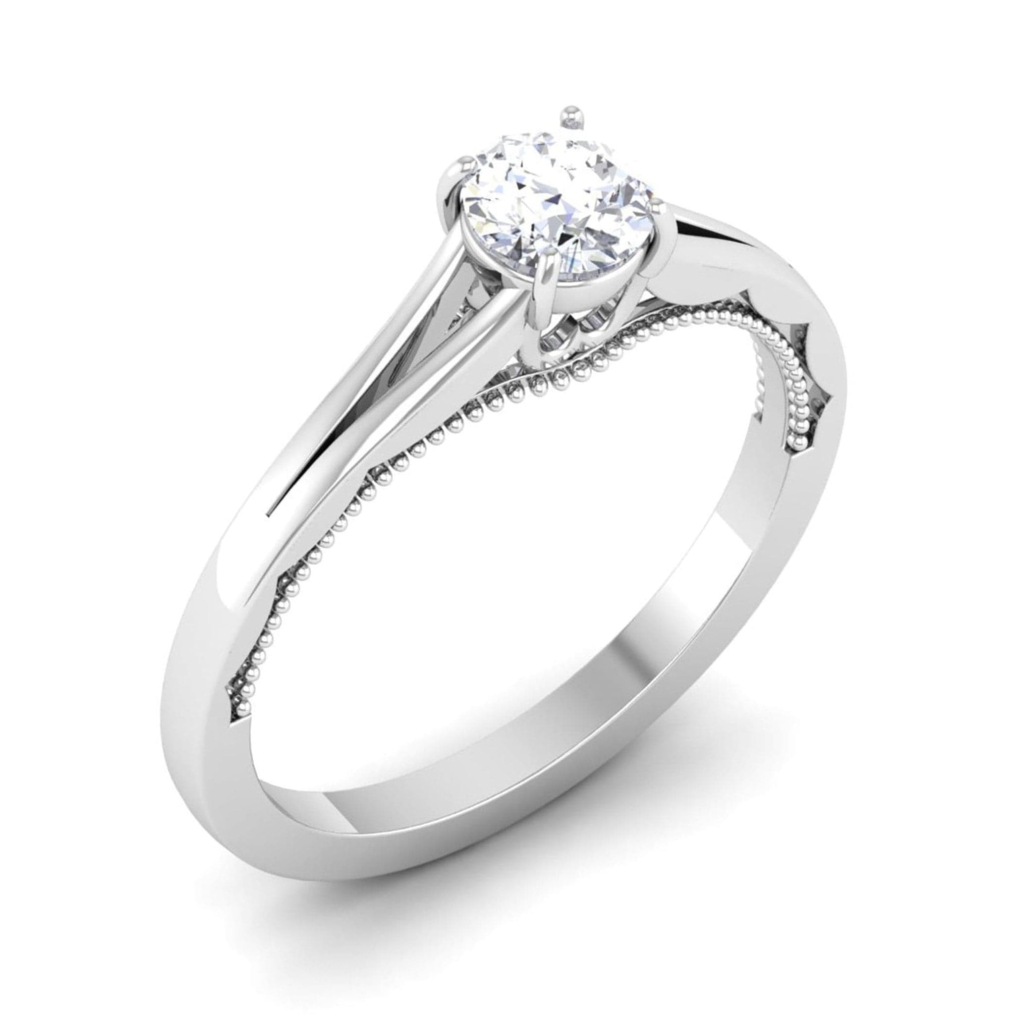 Jewelove™ Rings 30-Pointer Split Shank Platinum Solitaire Engagement Ring for Women JL PT 547