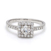 Jewelove™ Rings 30-Pointer Square Halo Diamond Shank Platinum Engagement Ring JL PT 617