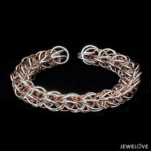 Jewelove™ Bangles & Bracelets 3D Platinum & Rose Gold Bracelet for Men JL PTB 703-A