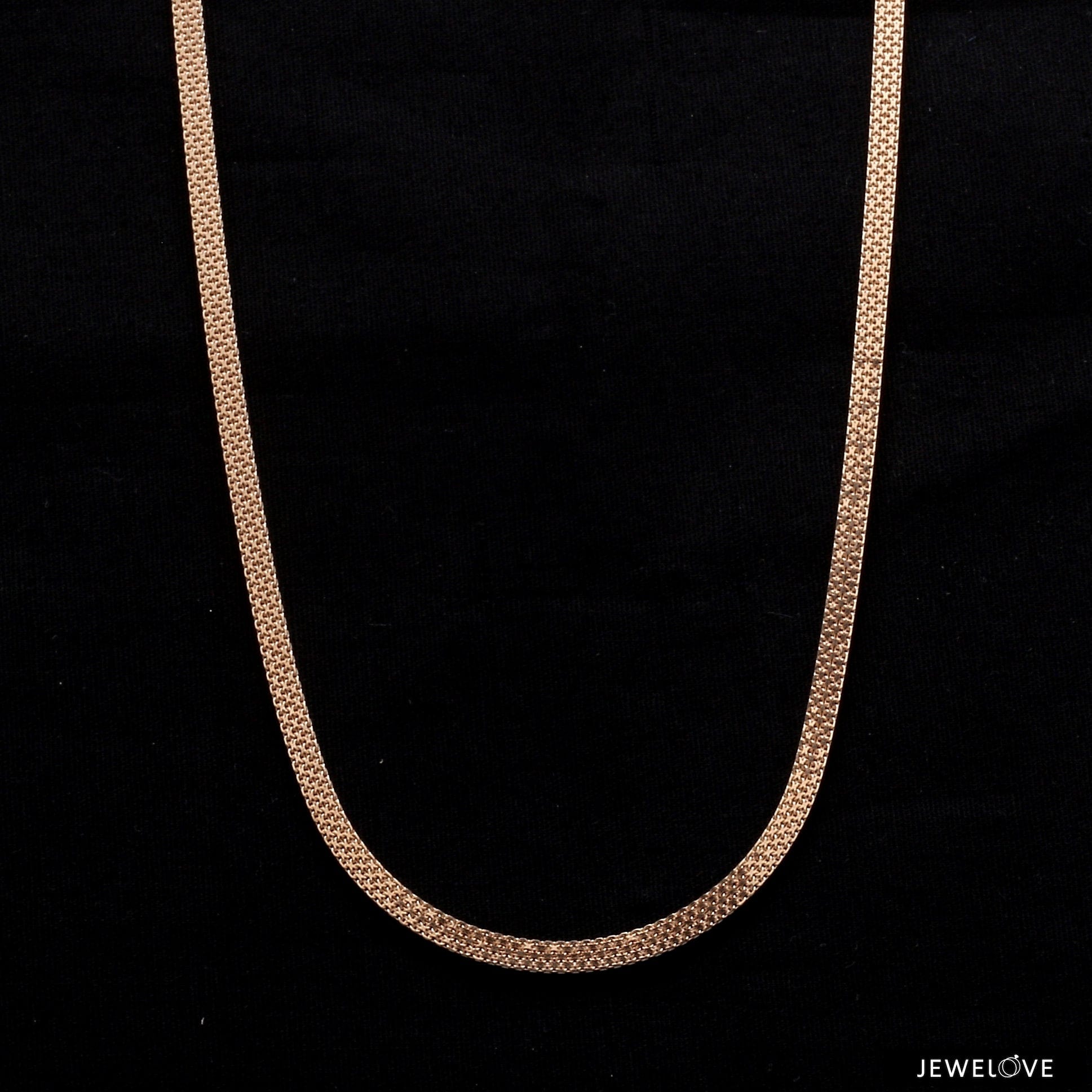 Jewelove™ Chains 3mm Double-Sided Platinum & Rose Gold Unisex Chain JL PT CH 1151