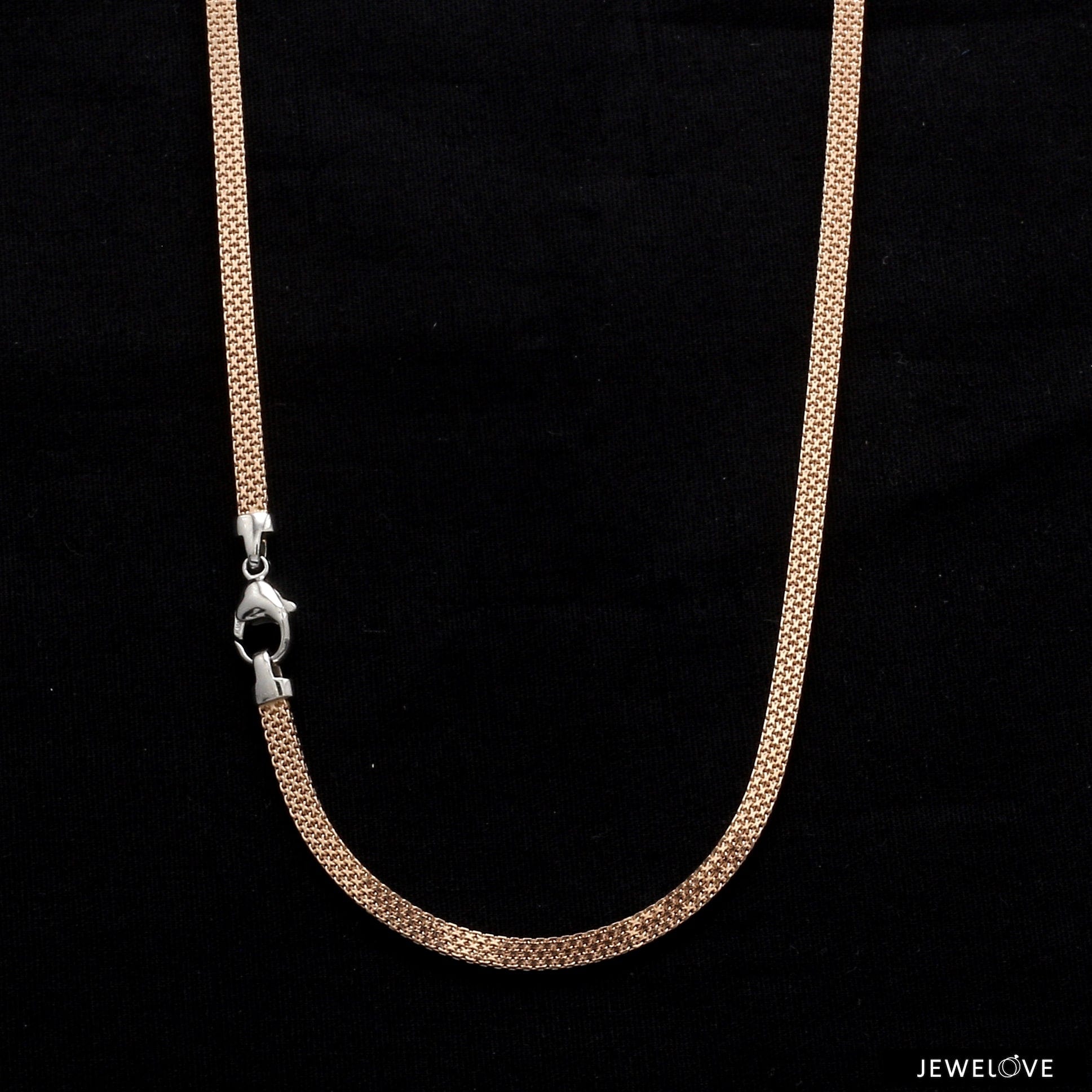 Jewelove™ Chains 3mm Double-Sided Platinum & Rose Gold Unisex Chain JL PT CH 1151