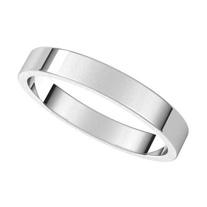 Jewelove™ Rings 3mm Flat Platinum Wedding Band SJ PTO 223-Flat