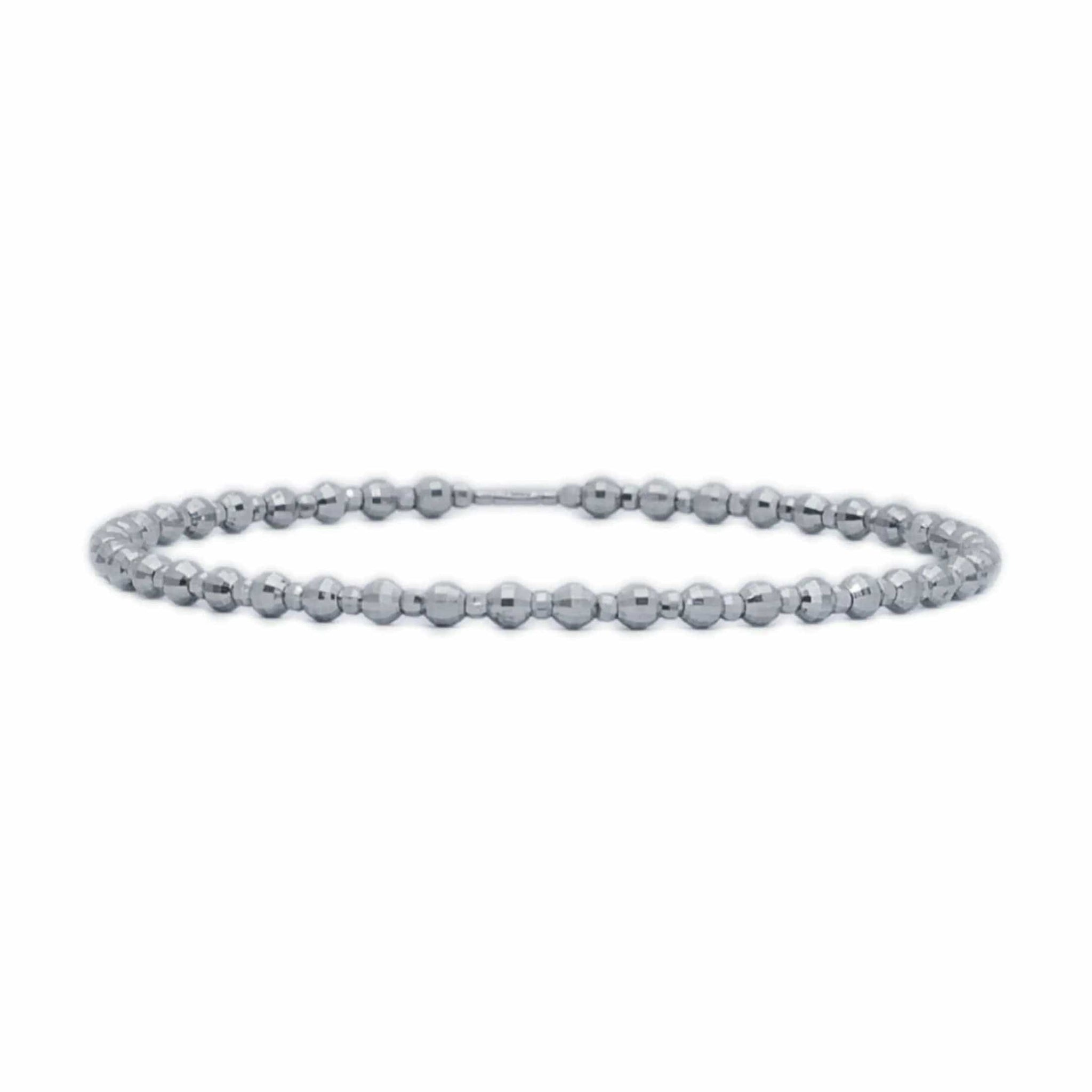 Jewelove™ Bangles & Bracelets 3mm Japanese Platinum Bangle with Diamond Cut Balls JL PTB 618