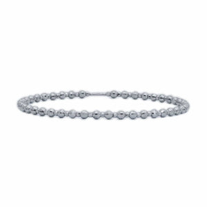 Jewelove™ Bangles & Bracelets 3mm Japanese Platinum Bangle with Diamond Cut Balls JL PTB 618