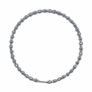 Jewelove™ Bangles & Bracelets 3mm Japanese Platinum Bangle with Diamond Cut Balls JL PTB 618