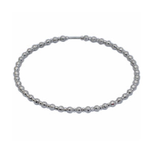 Jewelove™ Bangles & Bracelets 3mm Japanese Platinum Bangle with Diamond Cut Balls JL PTB 618