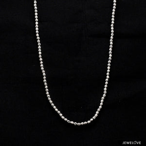 Jewelove™ Chains 16 + 2 inches 3mm Japanese Platinum Chain with Diamond Cut Balls JL PT CH 743