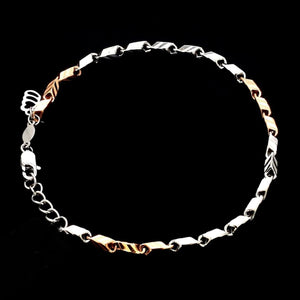 Jewelove™ Bangles & Bracelets 3mm Japanese Platinum & Rose gold Bracelet JL PTB 1262