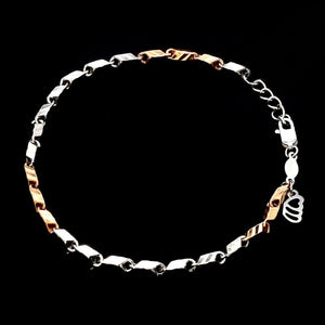 Jewelove™ Bangles & Bracelets 3mm Japanese Platinum & Rose gold Bracelet JL PTB 1262