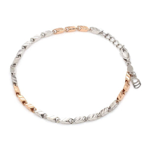 Jewelove™ Bangles & Bracelets 3mm Japanese Platinum & Rose gold Bracelet JL PTB 1262