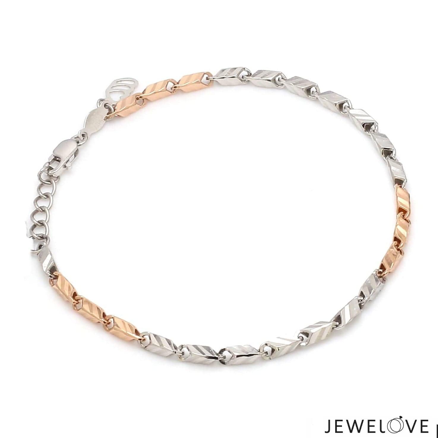 Jewelove™ Bangles & Bracelets 3mm Japanese Platinum & Rose gold Bracelet JL PTB 1262