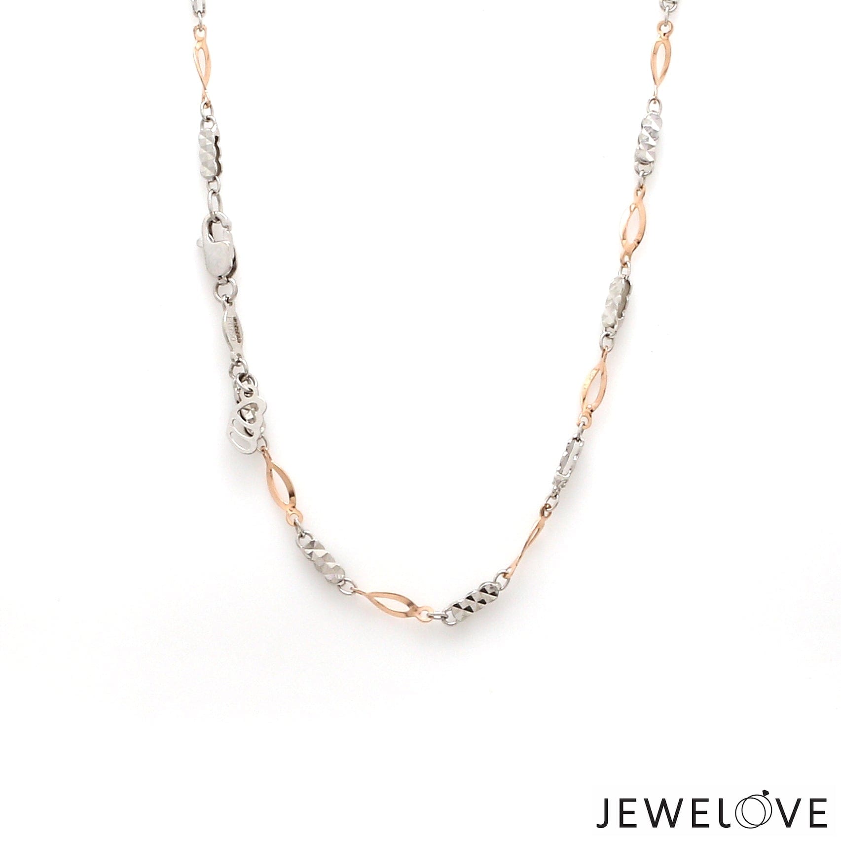 Jewelove™ Chains 3mm Japanese Platinum Rose Gold Chain for Women JL PT CH 1312