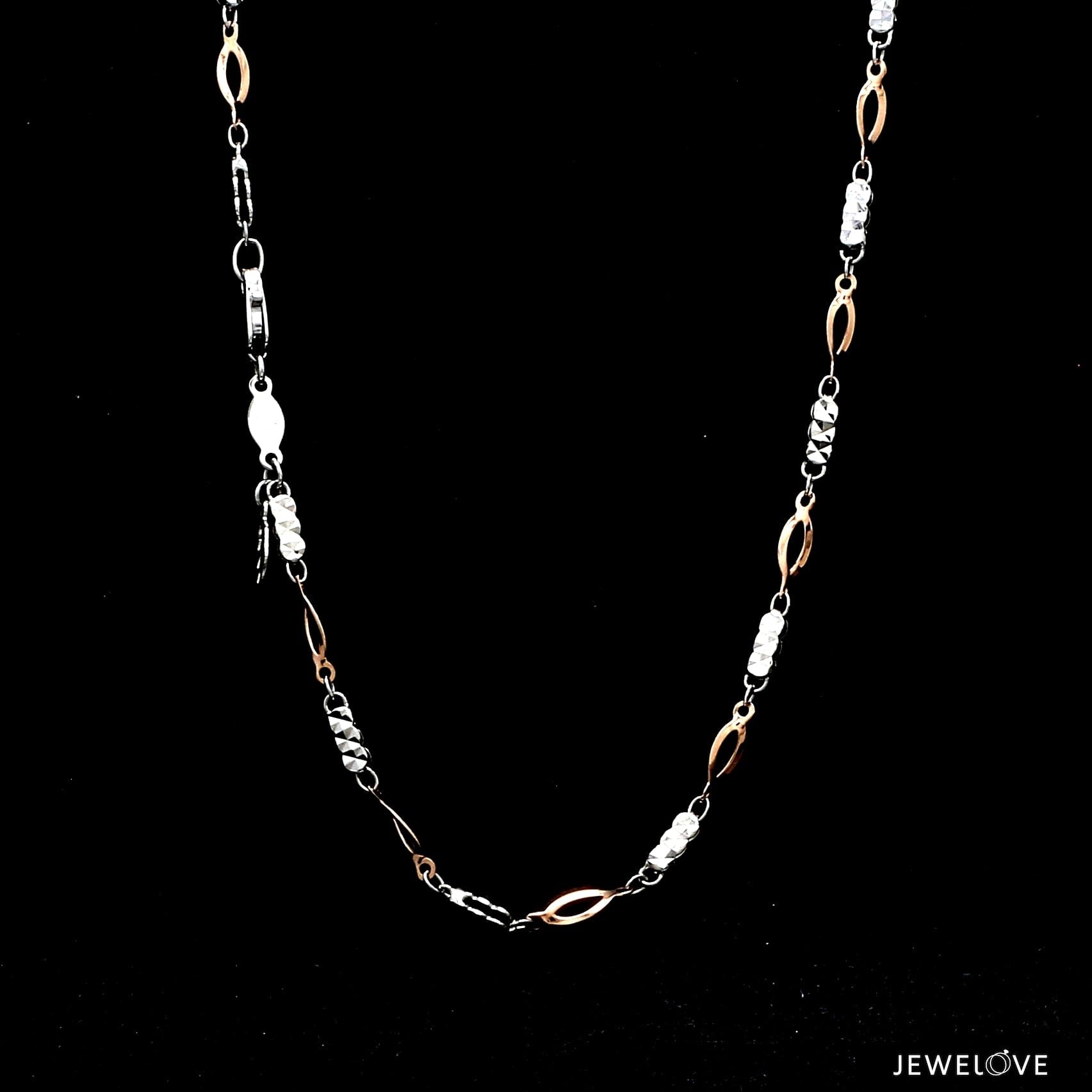 Jewelove™ Chains 3mm Japanese Platinum Rose Gold Chain for Women JL PT CH 1312