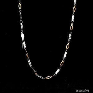 Jewelove™ Chains 3mm Japanese Platinum Rose Gold Chain for Women JL PT CH 1312