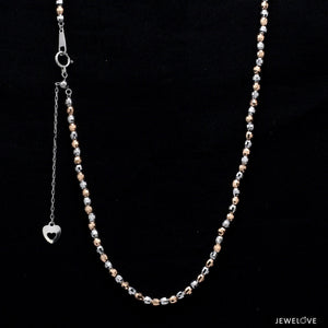 Jewelove™ Chains 3mm Japanese Platinum & Rose Gold Diamond Cut Ball Chain JL PT CH 1063