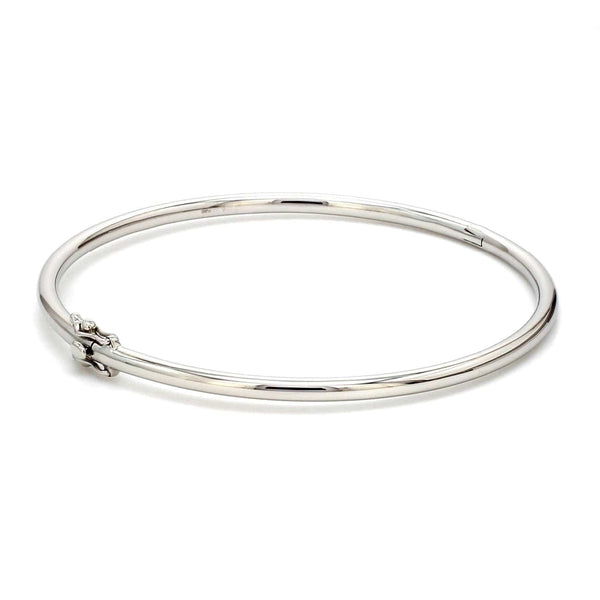 Jewelove™ Bangles & Bracelets 3mm Openable Platinum Bangle for Women JL PTB 1090