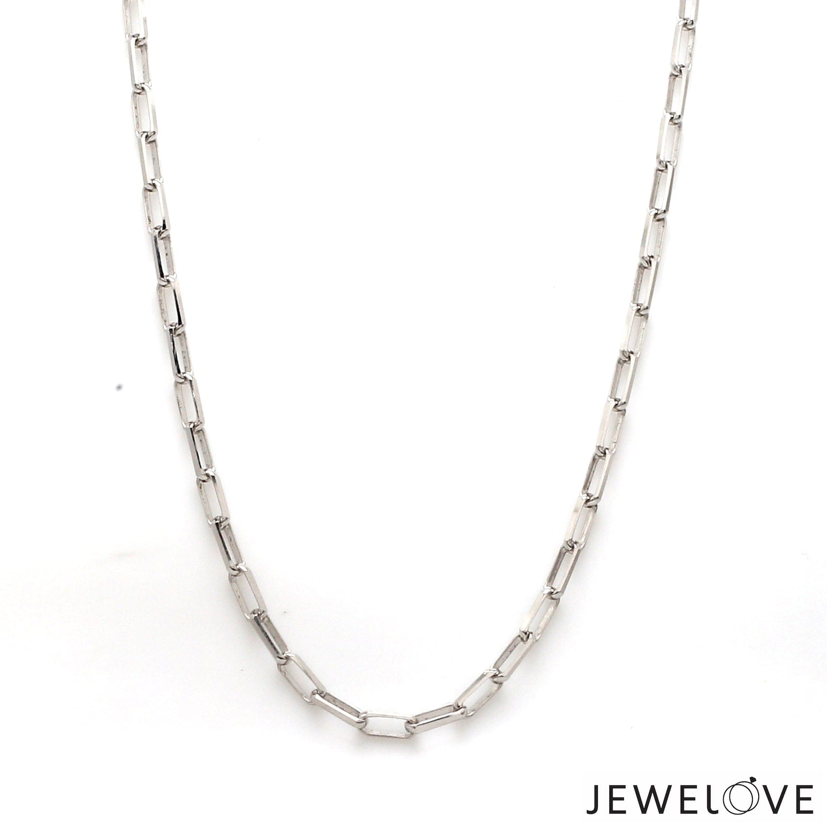 Jewelove™ Chains 3mm Platinum Rectangular Links Chain for Men JL PT CH 1212