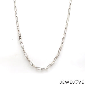 Jewelove™ Chains 3mm Platinum Rectangular Links Chain for Men JL PT CH 1212