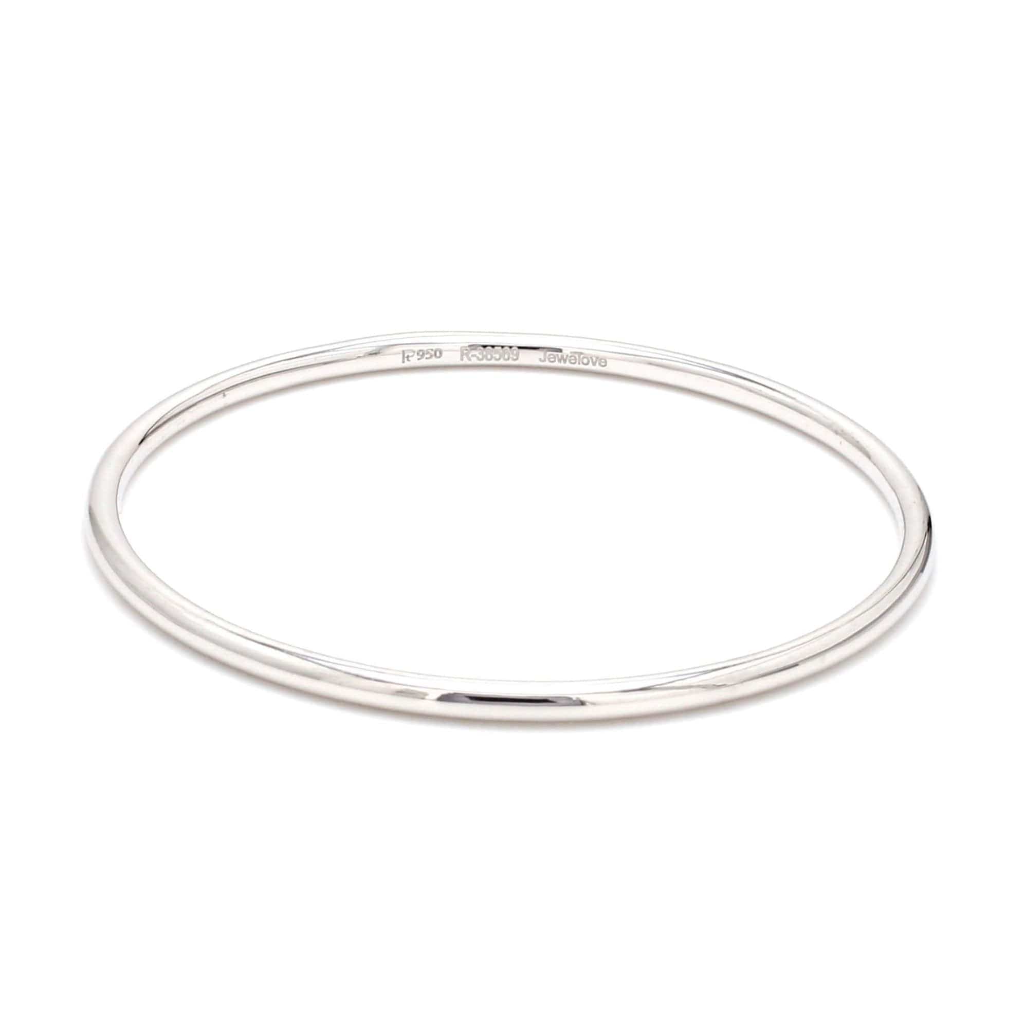 Jewelove™ Bangles & Bracelets 3mm Round Platinum Bangle JL PTB 645