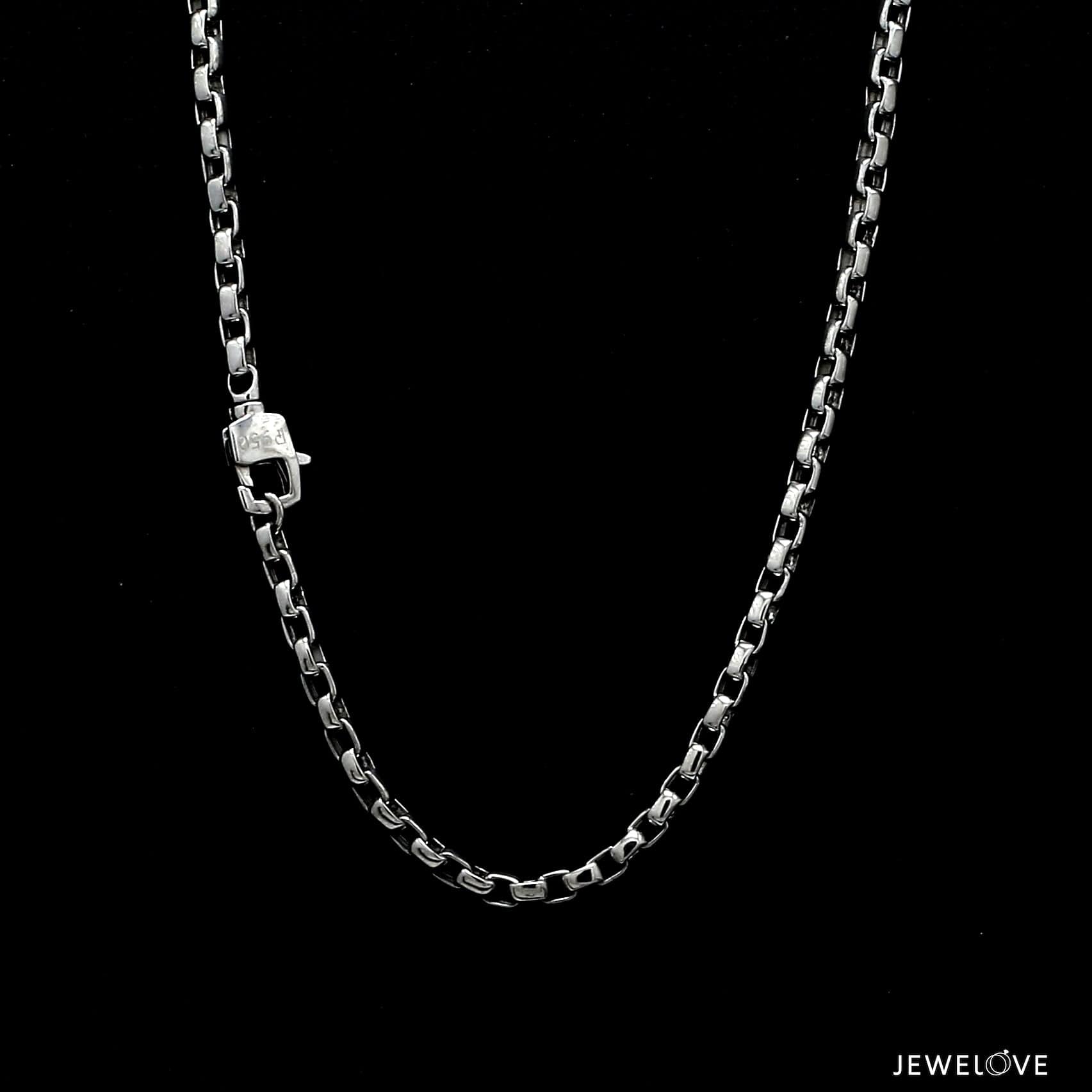 Jewelove™ Chains 3mm Thick Platinum Box Chain for Men JL PT 702 - Men