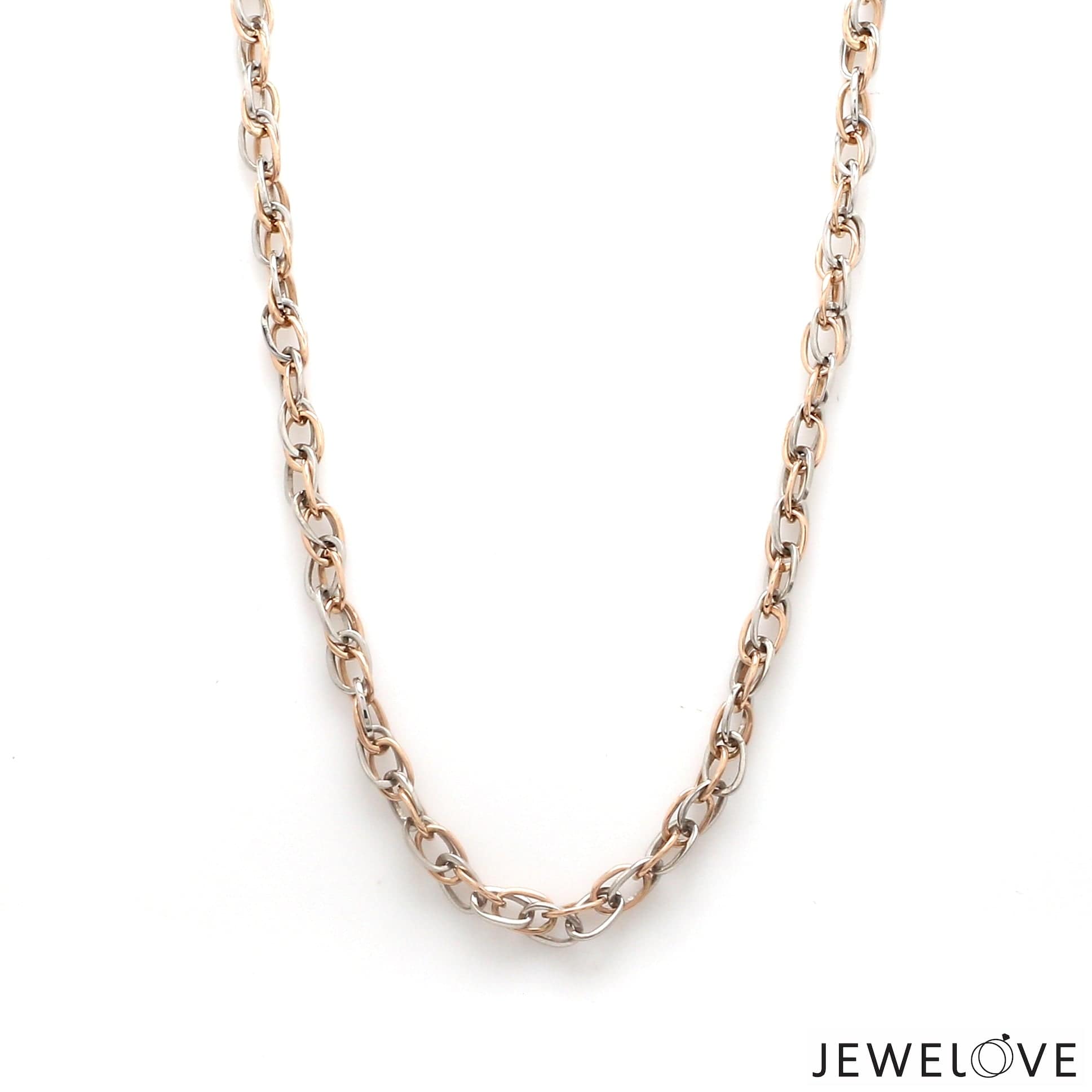 Jewelove™ Chains 4.25mm Platinum & Rose Gold Chain for Men JL PT CH 1273