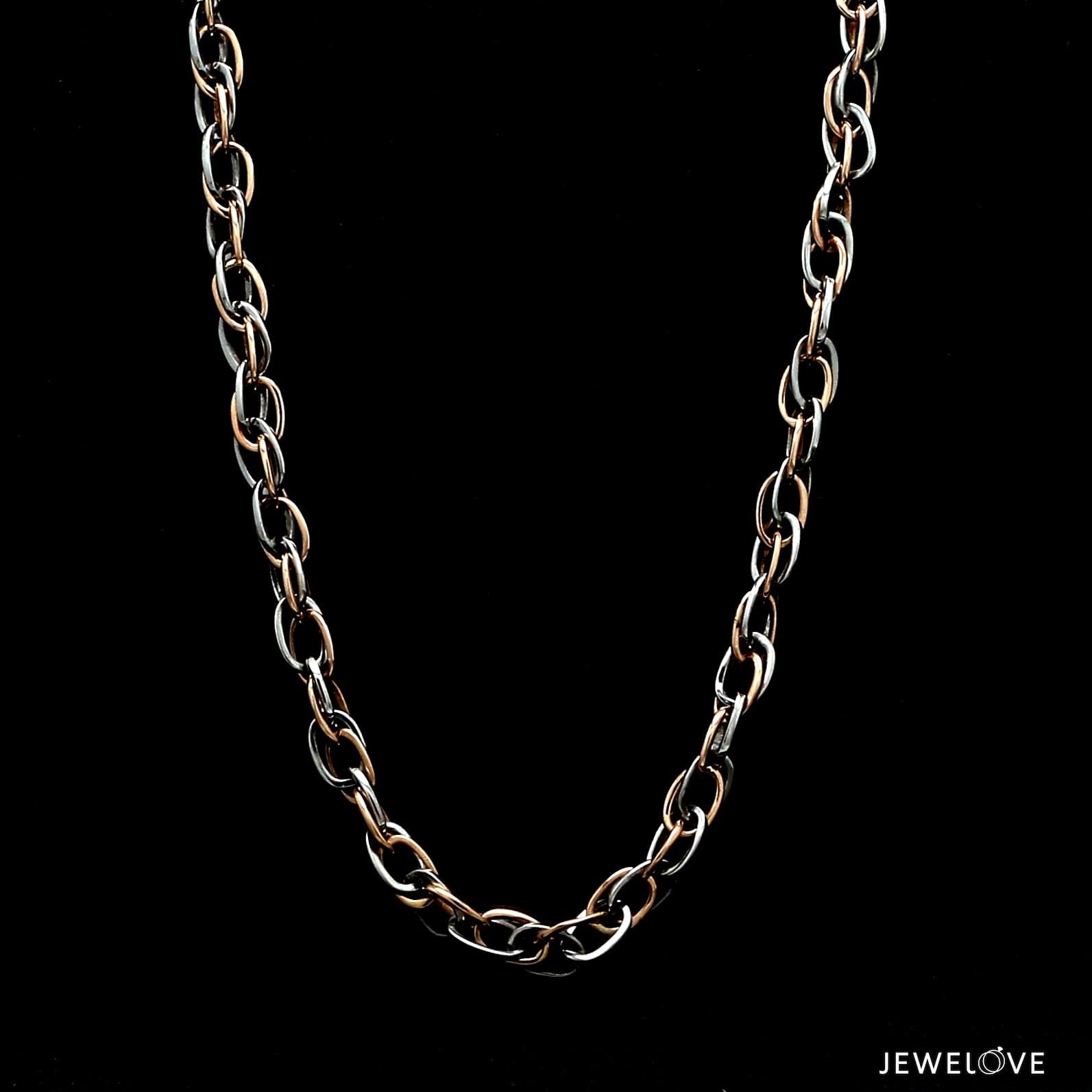 Jewelove™ Chains 4.25mm Platinum & Rose Gold Chain for Men JL PT CH 1273