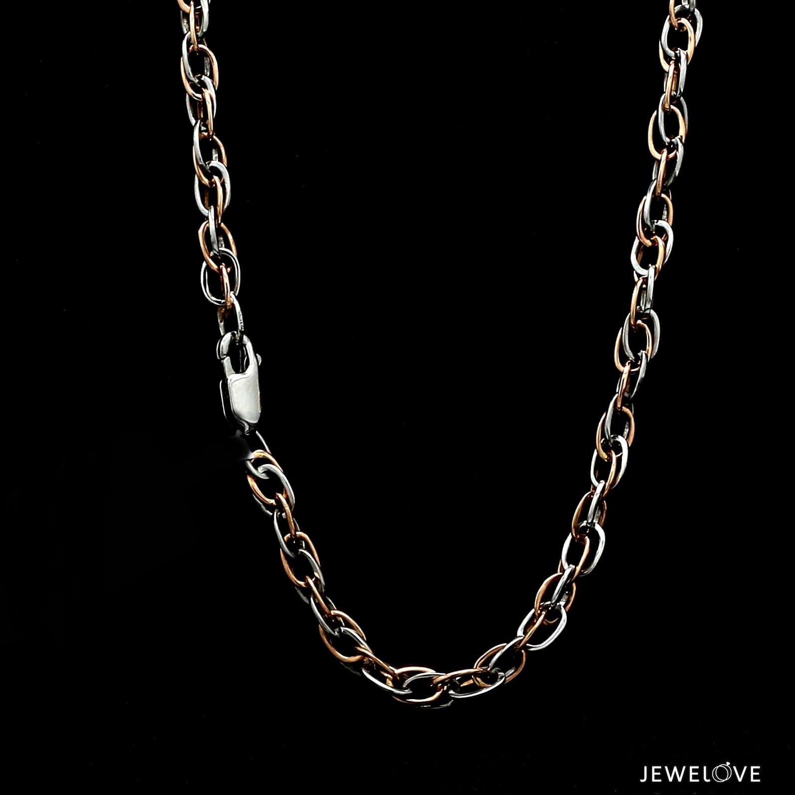 Jewelove™ Chains 4.25mm Platinum & Rose Gold Chain for Men JL PT CH 1273