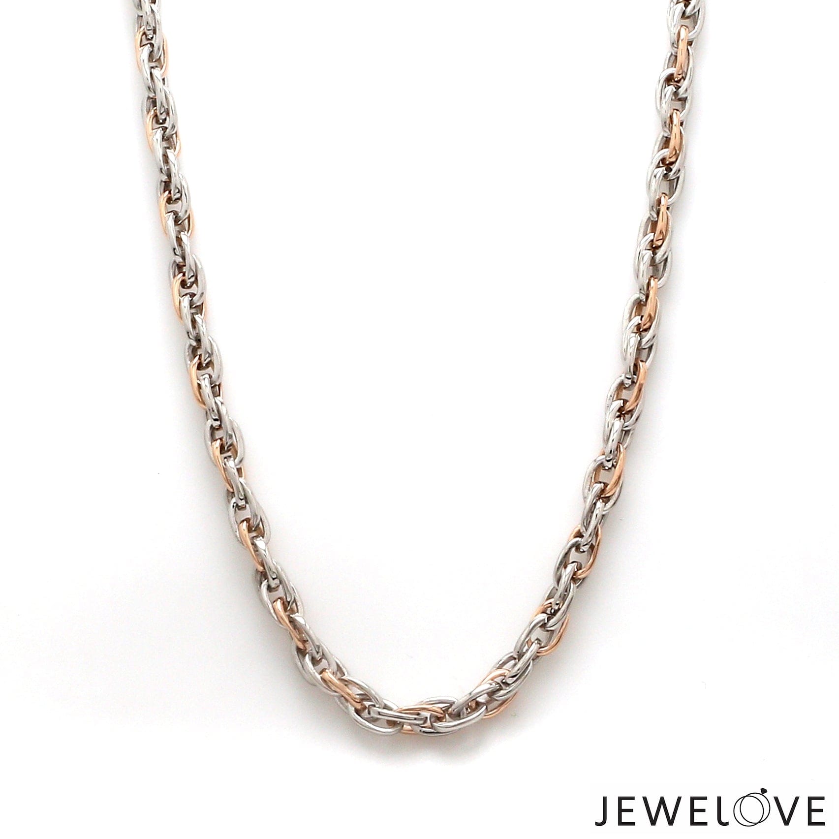 Jewelove™ Chains 4.25mm Platinum Rose Gold Link Chain for Men JL PT CH 1350