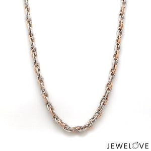 Jewelove™ Chains 4.25mm Platinum Rose Gold Link Chain for Men JL PT CH 1350