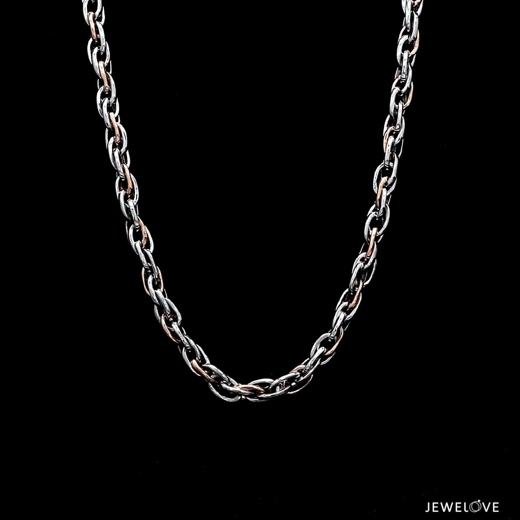 Jewelove™ Chains 4.25mm Platinum Rose Gold Link Chain for Men JL PT CH 1350