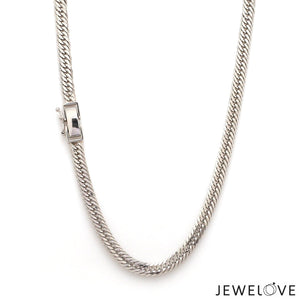 Jewelove™ Chains 26 inches 4.3mm Japanese Platinum Cuban Chain for Men JL PT CH 1005-A