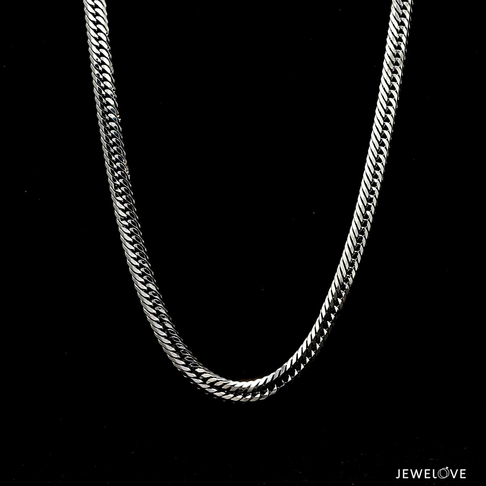 Jewelove™ Chains 26 inches 4.3mm Japanese Platinum Cuban Chain for Men JL PT CH 1005-A