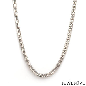 Jewelove™ Chains 26 inches 4.3mm Japanese Platinum Cuban Chain for Men JL PT CH 1005-A