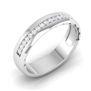 Jewelove™ Rings 4.5mm Broad Half Eternity Ring with Diamonds in Platinum JL PT 435