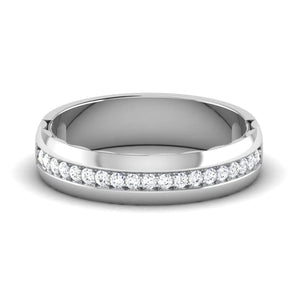 Jewelove™ Rings 4.5mm Broad Half Eternity Ring with Diamonds in Platinum JL PT 435