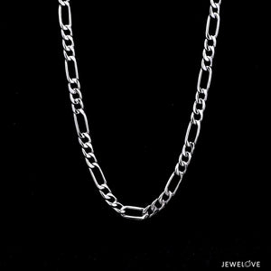 Jewelove™ Chains 4.5mm Linked Figaro Platinum Sachin Chain for Men JL PT CH 717