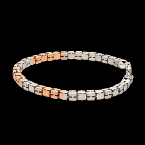 Jewelove™ Bangles & Bracelets 4.5mm Platinum Rose Gold Bracelet with Hi-Polish & Matte Finish for Men JL PTB 1178