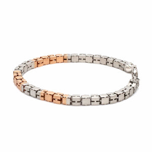 Jewelove™ Bangles & Bracelets 4.5mm Platinum Rose Gold Bracelet with Hi-Polish & Matte Finish for Men JL PTB 1178