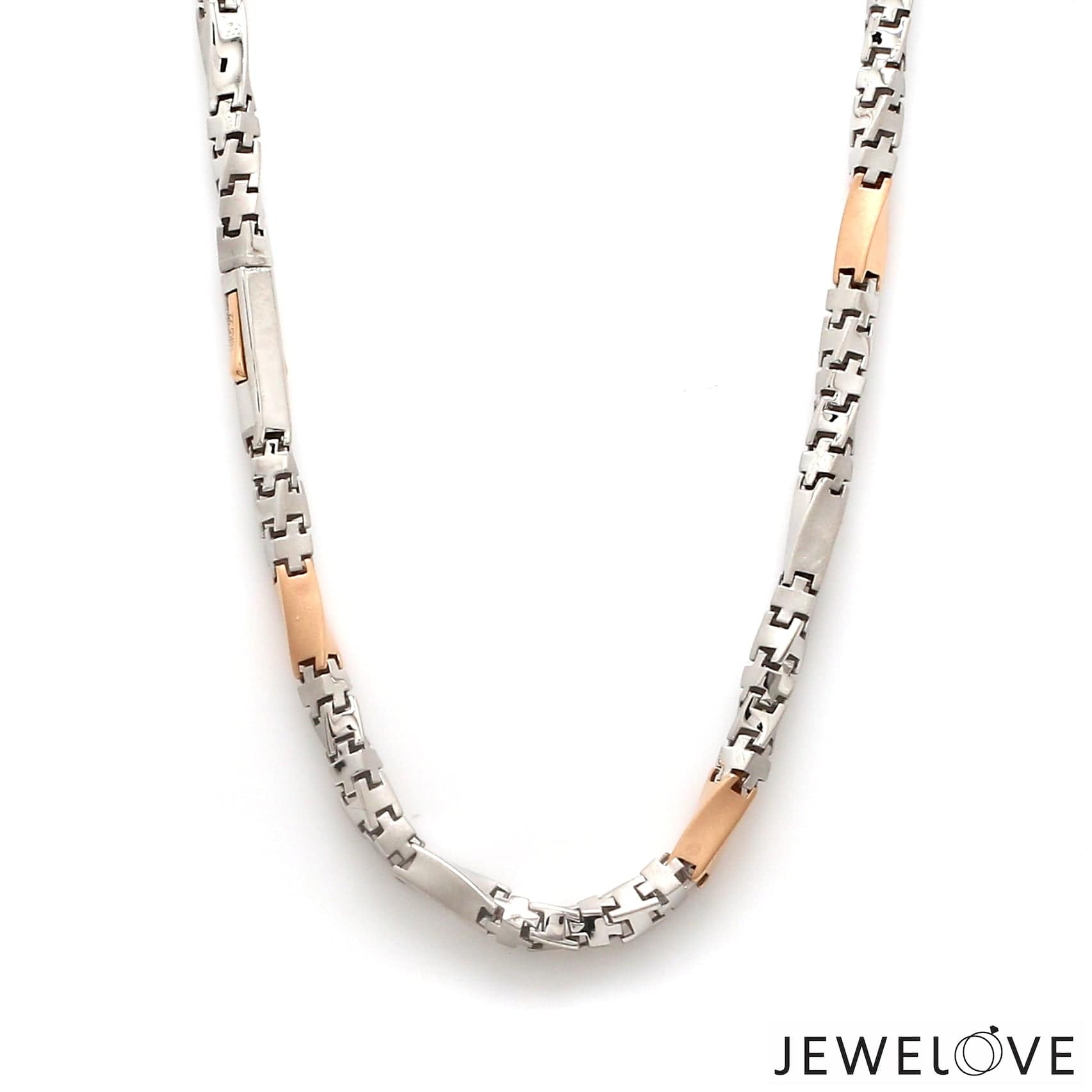 Jewelove™ Chains 4.5mm Platinum Rose Gold Twisted Chain with Matte Finish for Men JL PT CH 1237