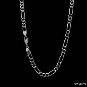 Jewelove™ Chains 4.75mm Linked Figaro Platinum Chain for Men JL PT CH 717-A