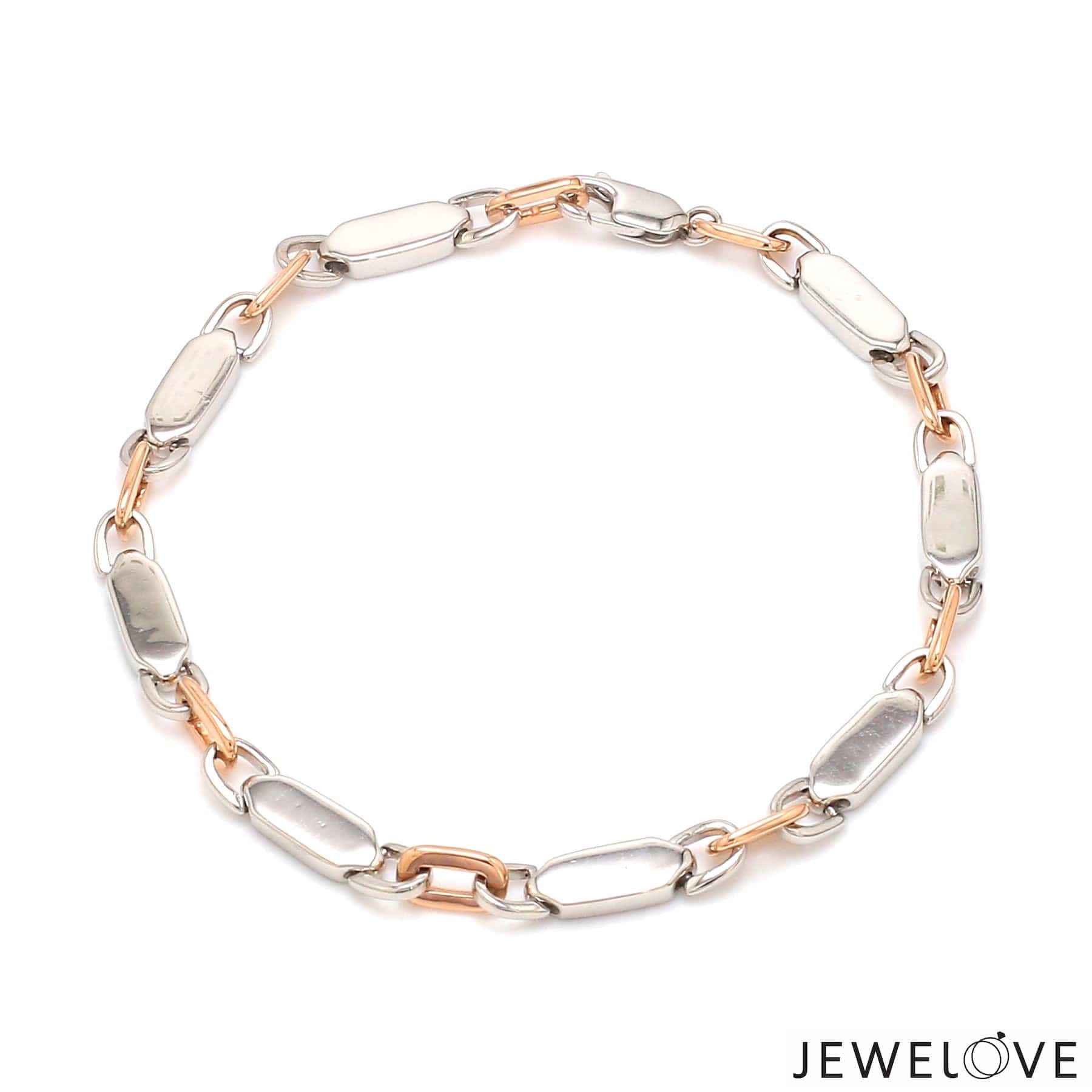 Jewelove™ Bangles & Bracelets 4.75mm Platinum & Rose Gold Bracelet for Men JL PTB 1279