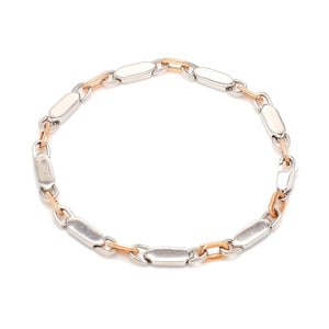 Jewelove™ Bangles & Bracelets 4.75mm Platinum & Rose Gold Bracelet for Men JL PTB 1279