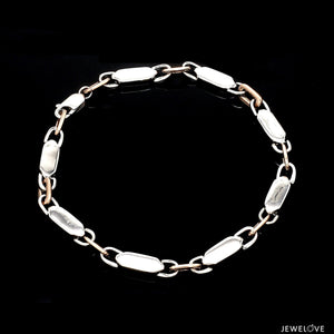 Jewelove™ Bangles & Bracelets 4.75mm Platinum & Rose Gold Bracelet for Men JL PTB 1279