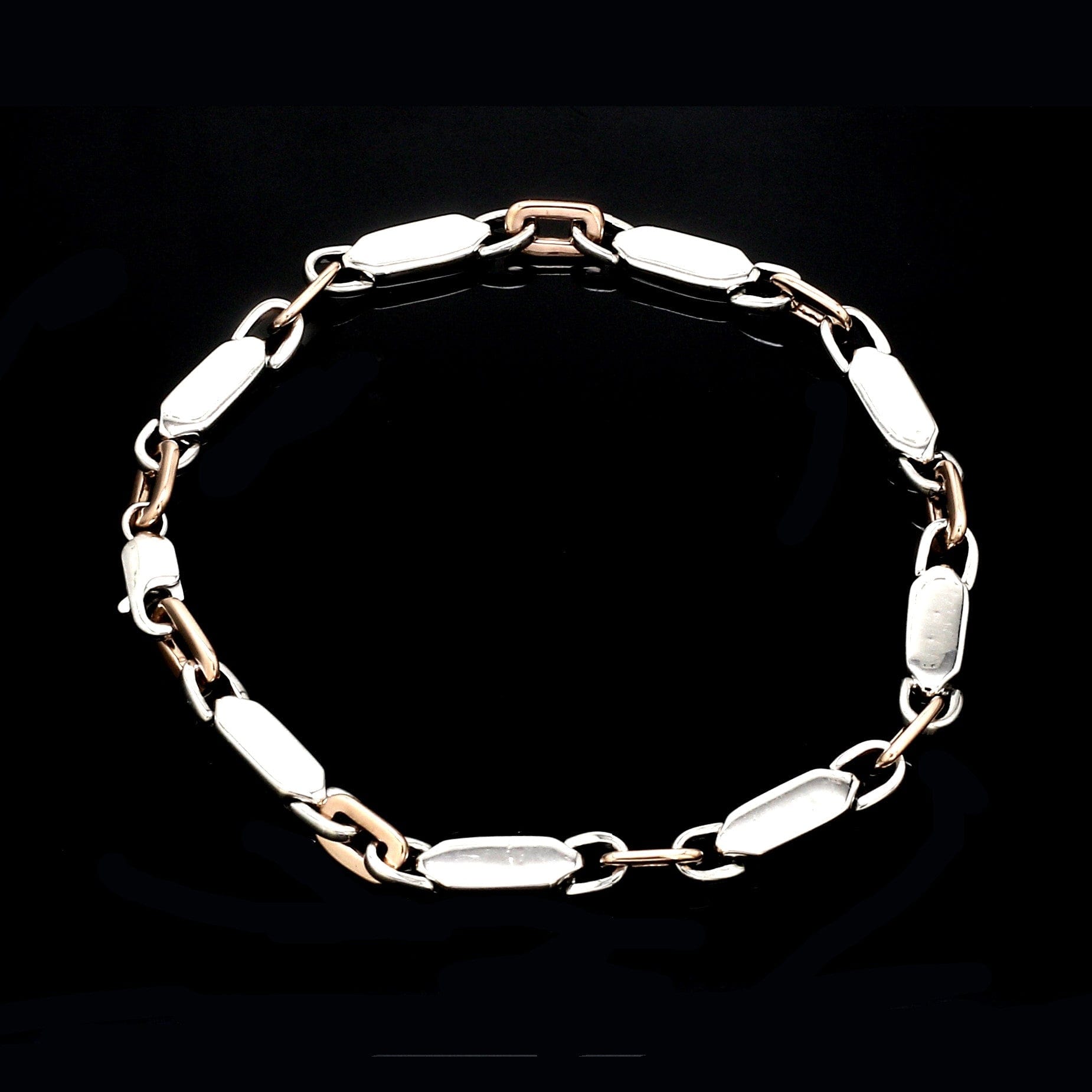 Jewelove™ Bangles & Bracelets 4.75mm Platinum & Rose Gold Bracelet for Men JL PTB 1279