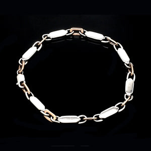 Jewelove™ Bangles & Bracelets 4.75mm Platinum & Rose Gold Bracelet for Men JL PTB 1279