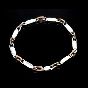 Jewelove™ Bangles & Bracelets 4.75mm Platinum & Rose Gold Bracelet for Men JL PTB 1279