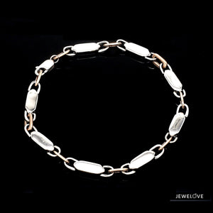 Jewelove™ Bangles & Bracelets 4.75mm Platinum & Rose Gold Bracelet for Men JL PTB 1279